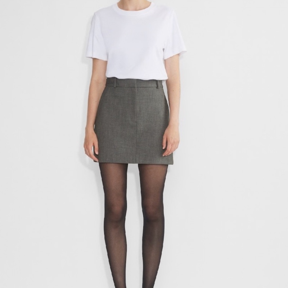 Babaton Chisel Gray Mini Skirt